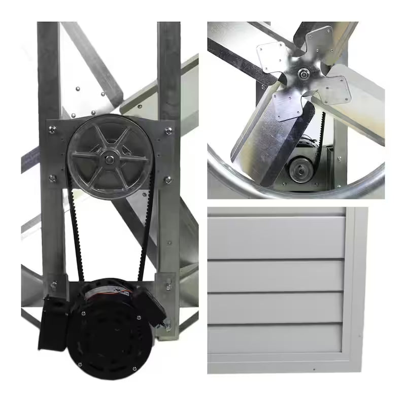 White Galvanized Steel Whole House Fan V997