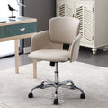 Beige Adjustable Height PU Leather Ergonomic Office Chair F73668