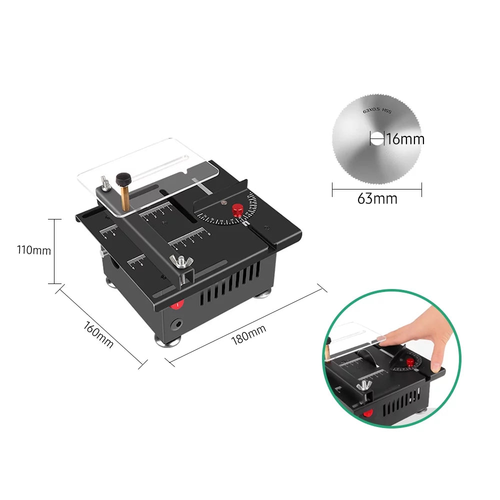 100W Multi-Functional Table Saw Mini Desktop Electric Saw Cutter J247422