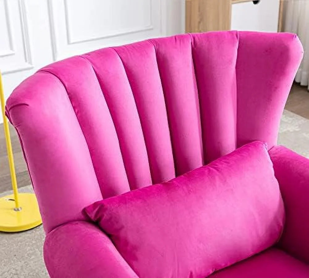 Velvet Hot Pink Upholstered Accent Chair E6099