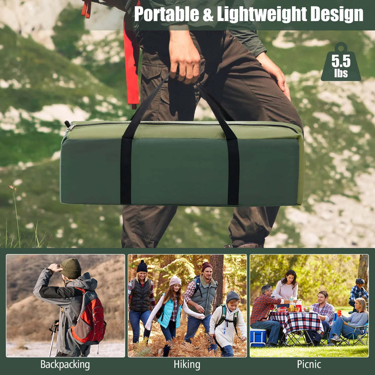2-person Camping Tent with Rain Fly Carrying Bag V726