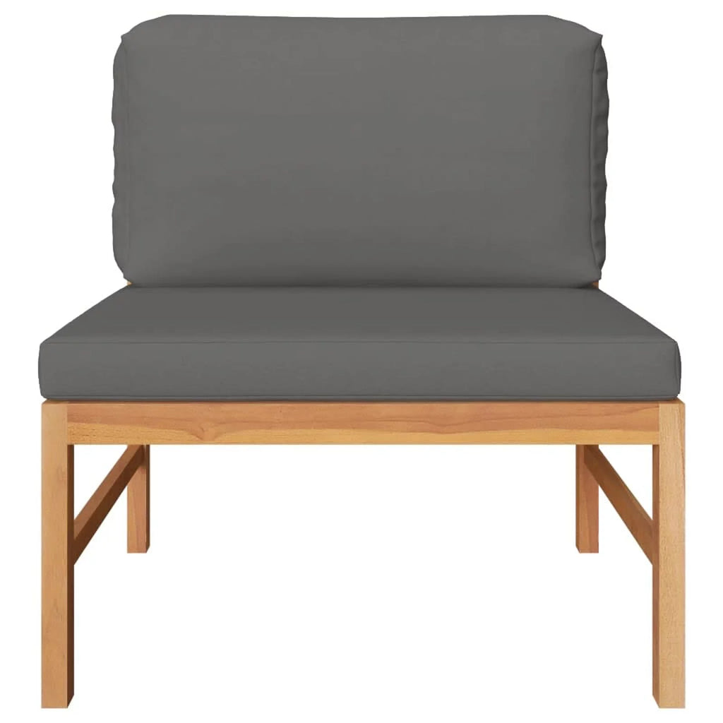 Dark Gray Cushions Solid Teak Wood Sofa D7308