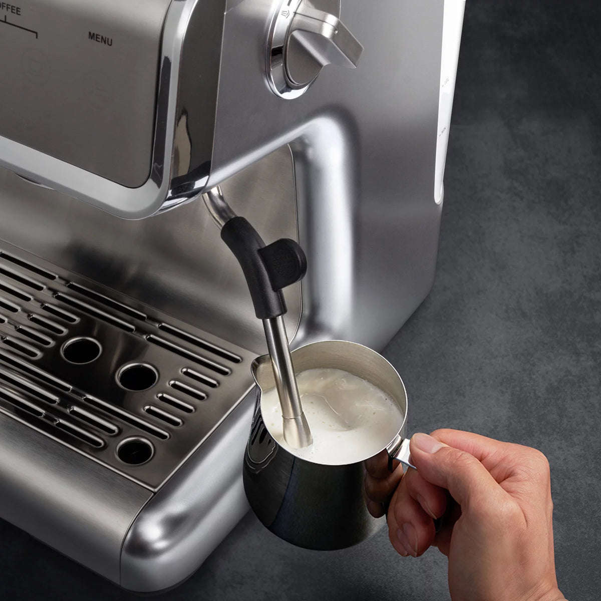 Semi-Automatic Espresso Machine Silver 2 Litre Water Tank U68635