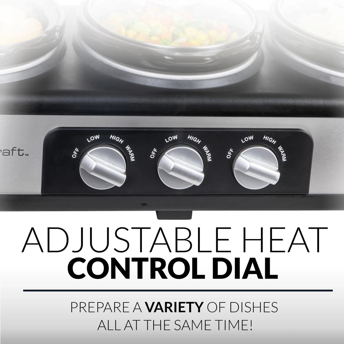 3-Station 1.5-Quart Oval Slow Cooker Buffet, Stainless Steel T971931