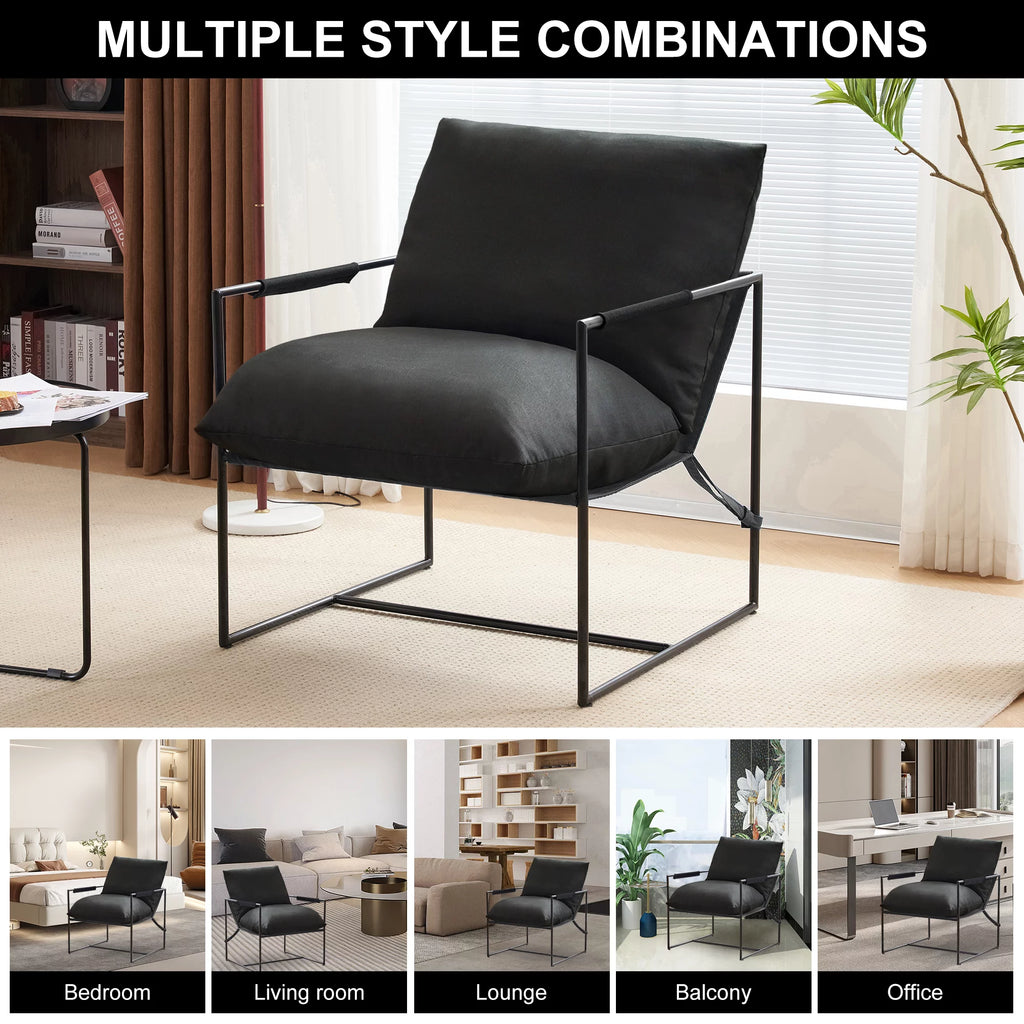 Black Sling Accent Chair Set of 2 V1429