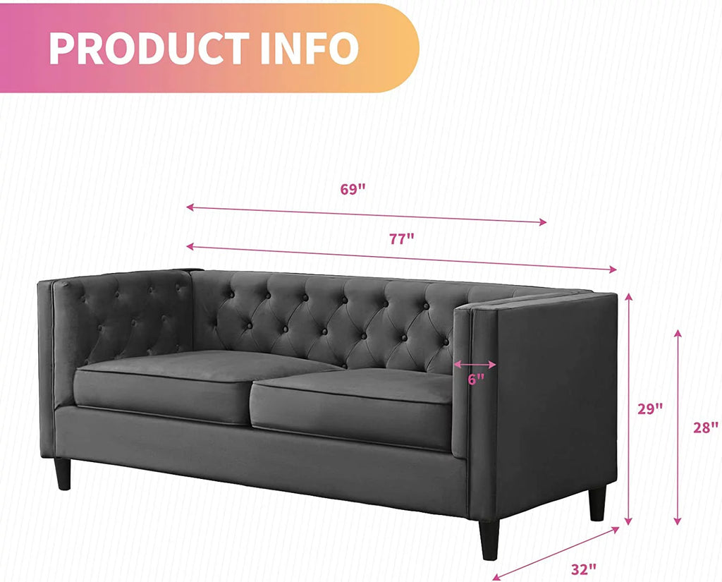 Velvet 3-Seater Sofa Y716