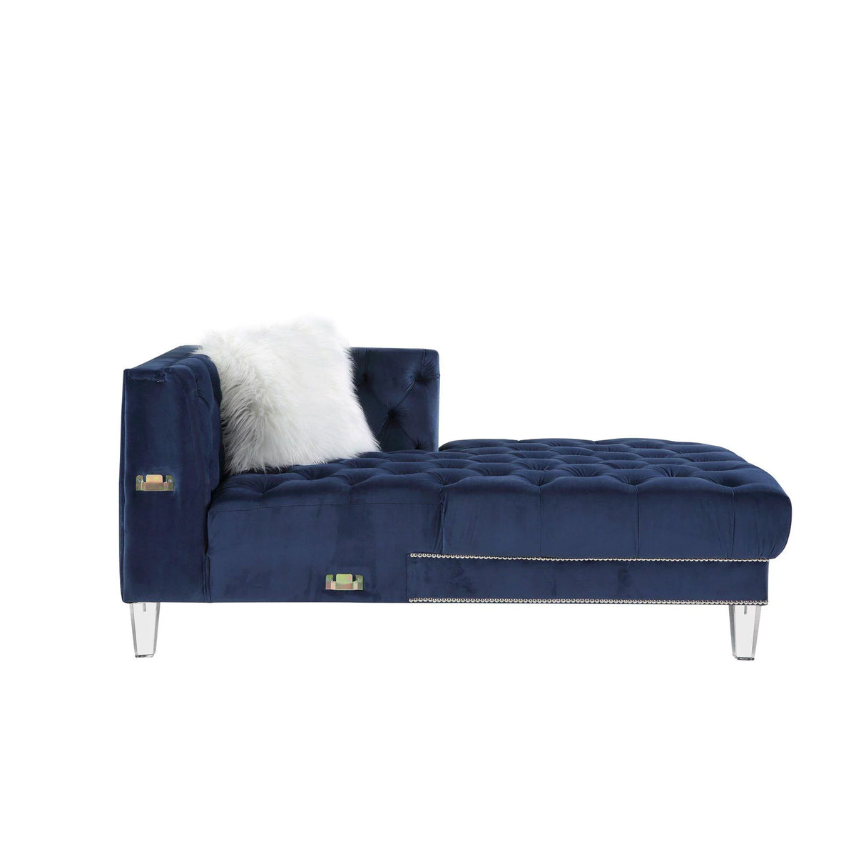 Navy Blue Velvet U-Shaped Sectional Sofa S624154