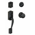 Aged Bronze Handleset with Single Cylinder Deadbolt and Door Knob Q193348