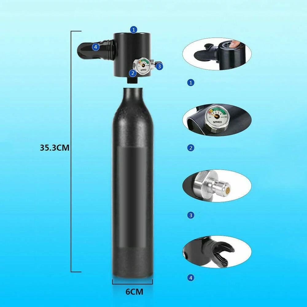 Mini Scuba Tank Diving Equipment Kit with 0.5L Oxygen Tank X555228