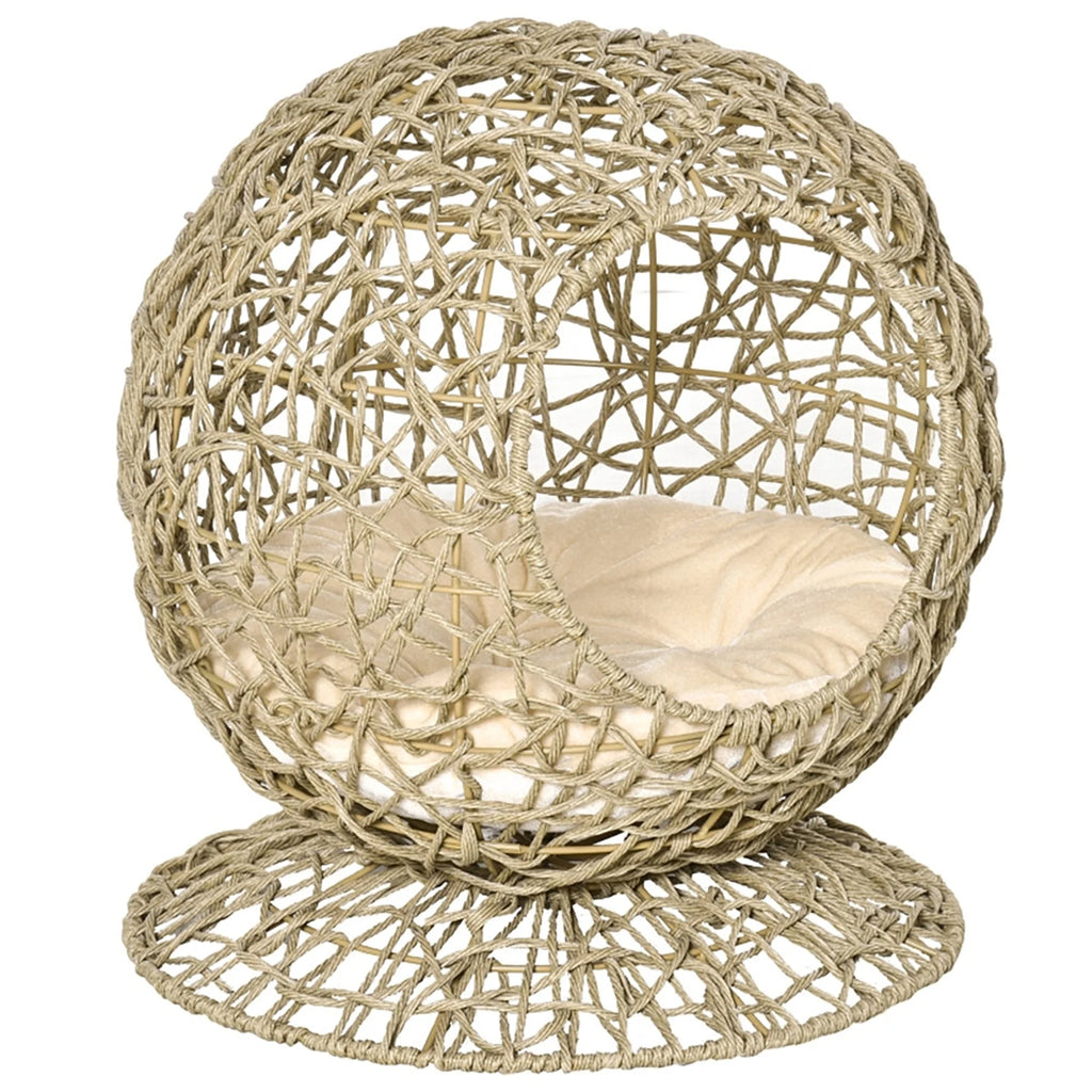 Rattan Elevated Cat Bed with Soft Cushion U606262