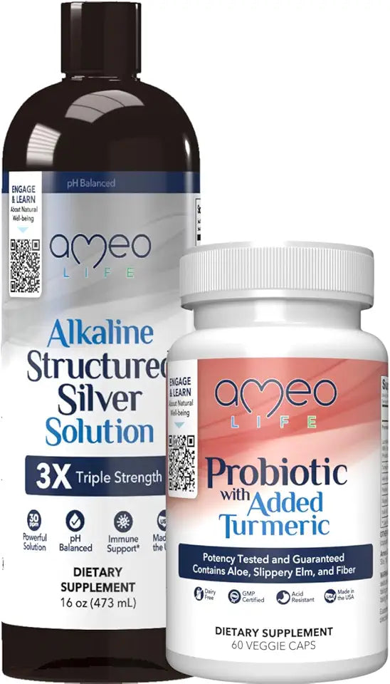 Colloidal Silver Liquid & Digestive Probiotics Bundle X4814
