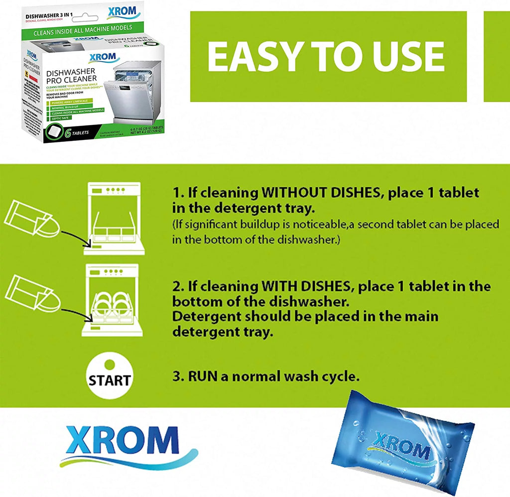 Dishwasher Cleaner and Descaler, 6 Treatments W983686