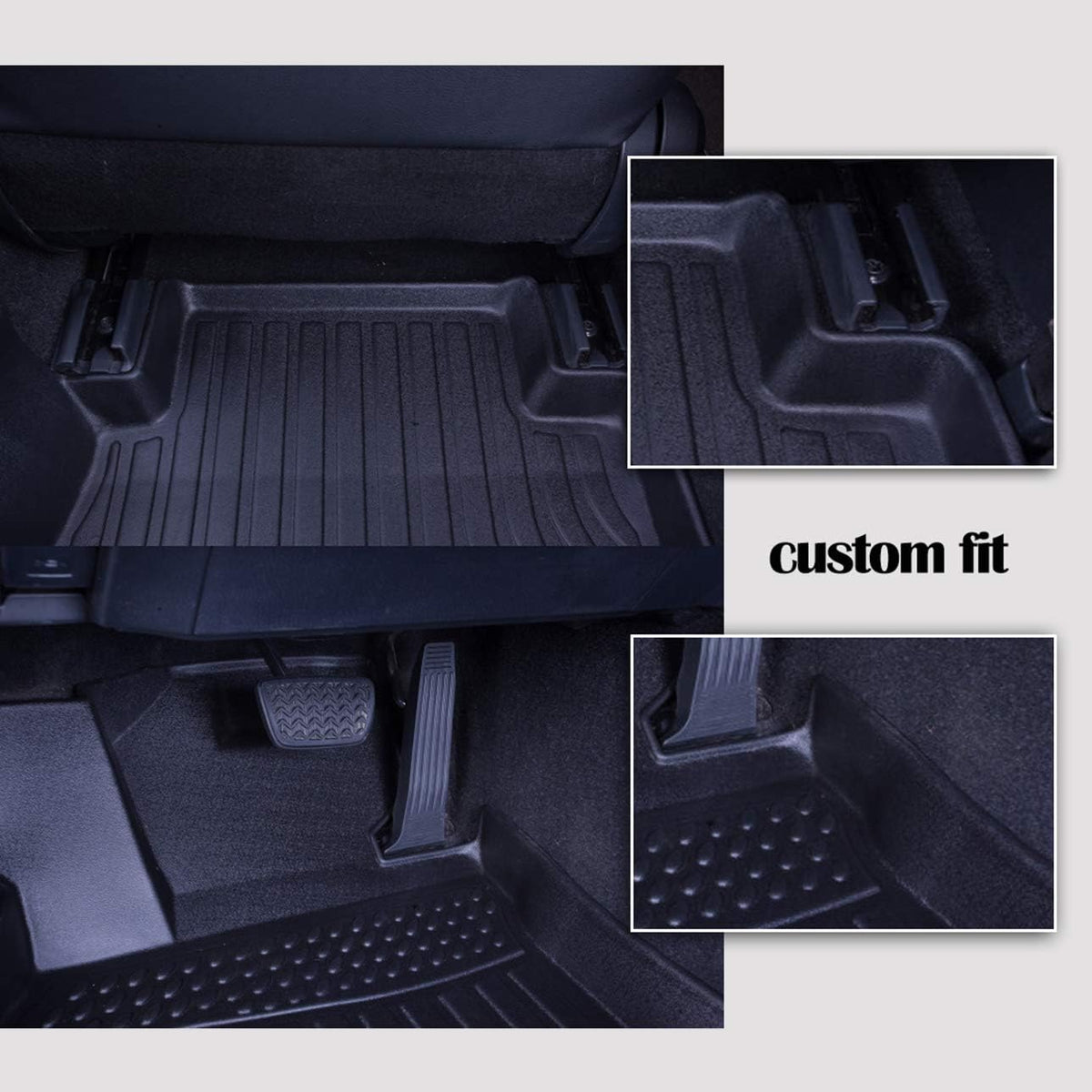 Heavy Duty Trunk Floor Mats for Hyundai Palisade 7 Seats 8 Seats Black O6030