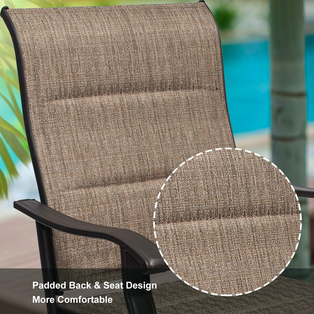 2 PCS All-Weather Padded Textilene Swivel Bar Stools V337304