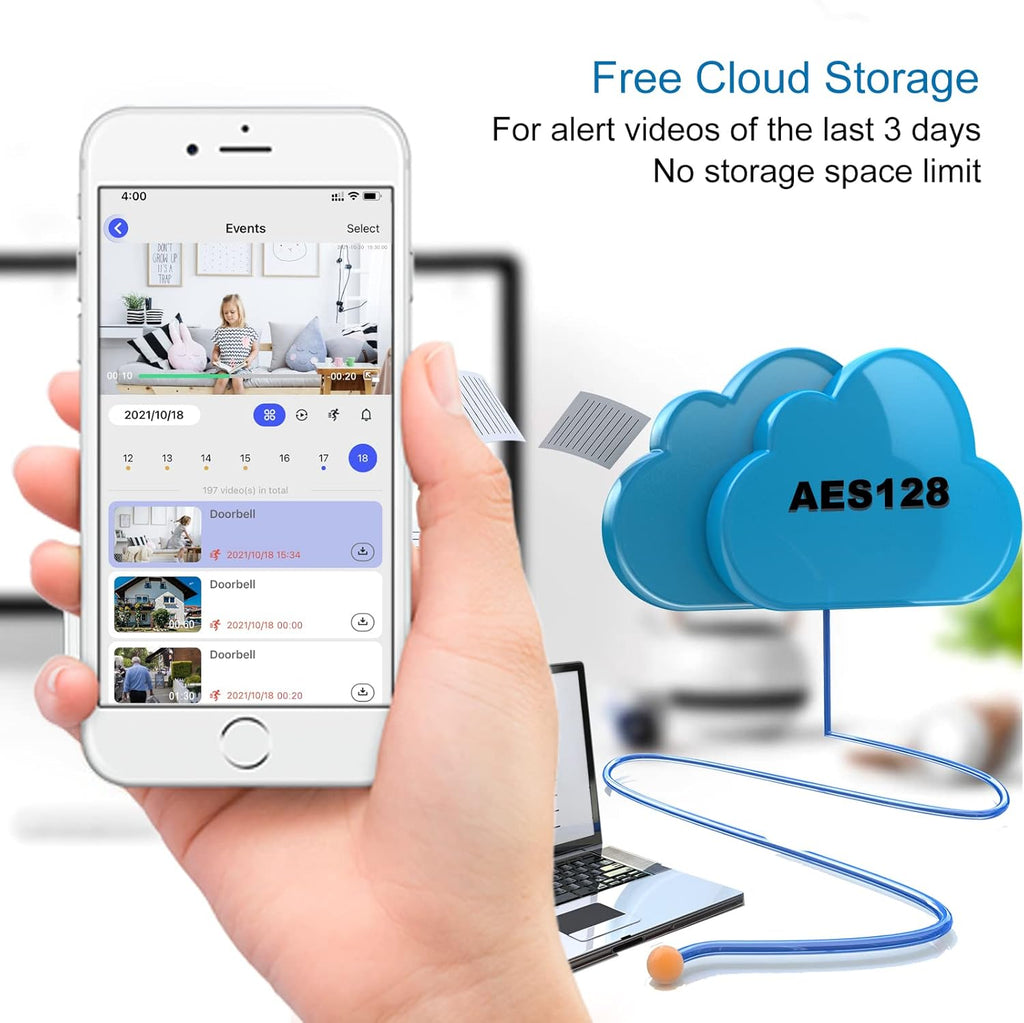 Wireless Video Doorbell Camera with Chime F63913