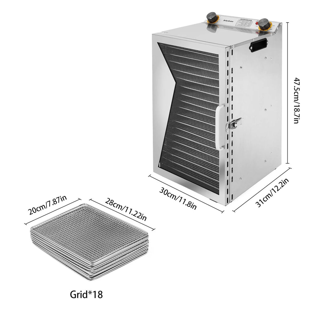 18 Trays Food Dehydrator 304 Stainless Steel F71542