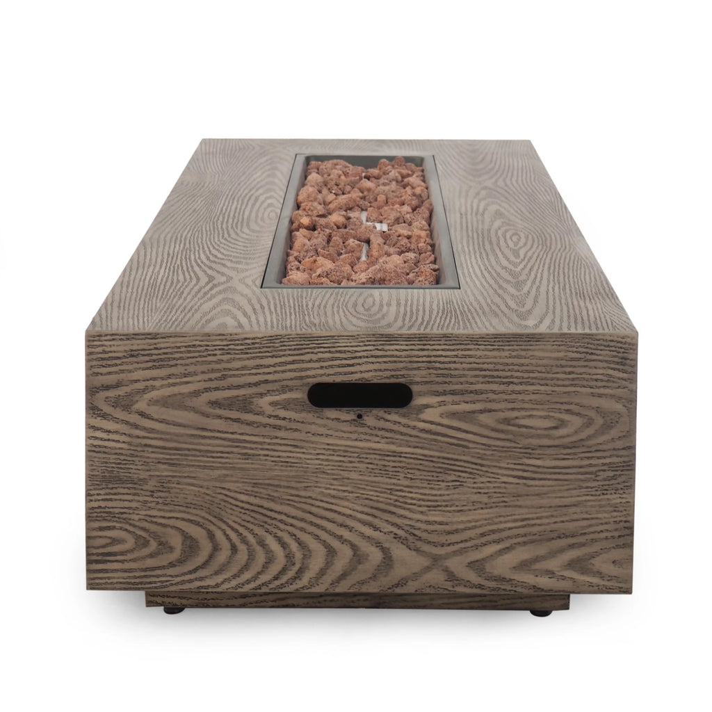 Lightweight Concrete Outdoor 50,000 BTU Rectangular Fire Pit B378