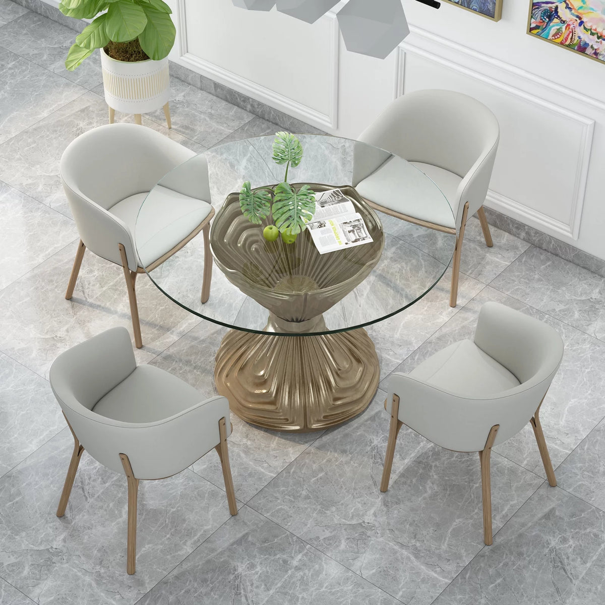 52 Inch Round Clear Glass Table Top T42843