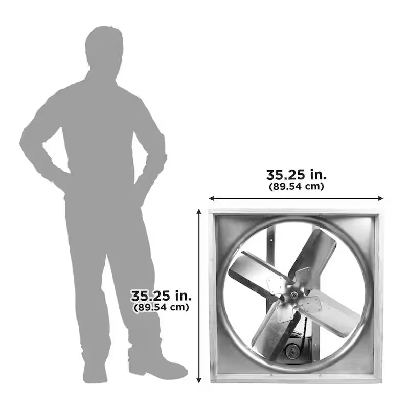 White Galvanized Steel Whole House Fan V997
