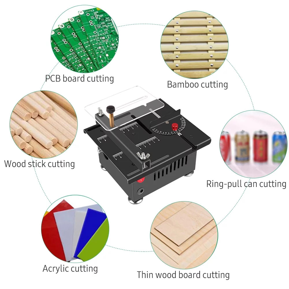 100W Multi-Functional Table Saw Mini Desktop Electric Saw Cutter J247422