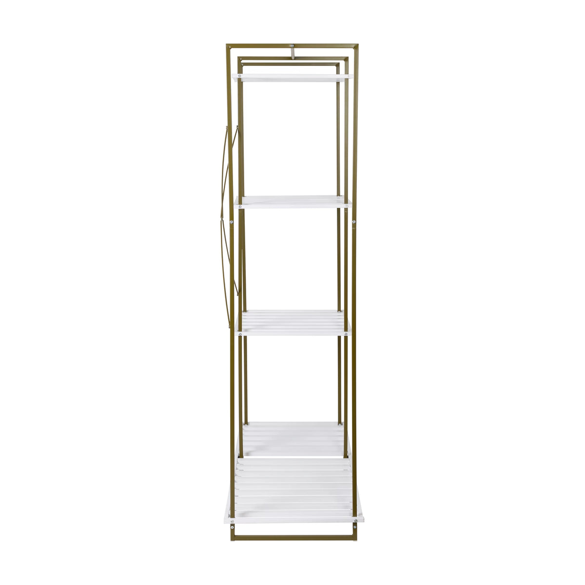 Freestanding Open Metal Closet Wardrobe with 4 Shelves V464048