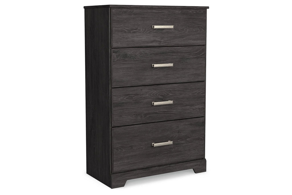 Black Four Drawer Engineered Wood Chest Z977