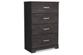 Black Four Drawer Engineered Wood Chest Z977