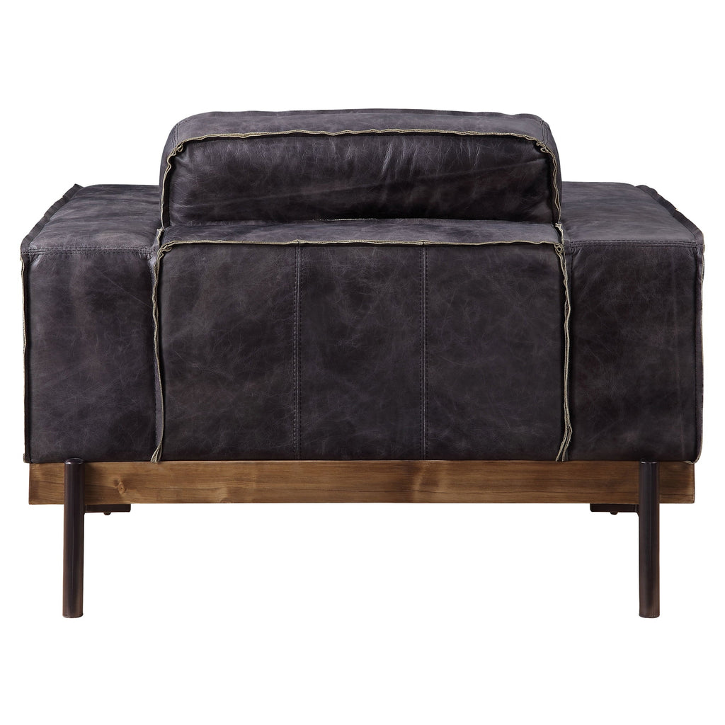Square Arm Tufted Accent Chair in Antique Ebony O6987