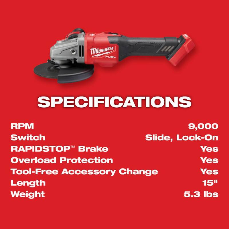 18V Lithium-Ion Brushless Cordless 4-1/2 in./6 in. Grinder L40595