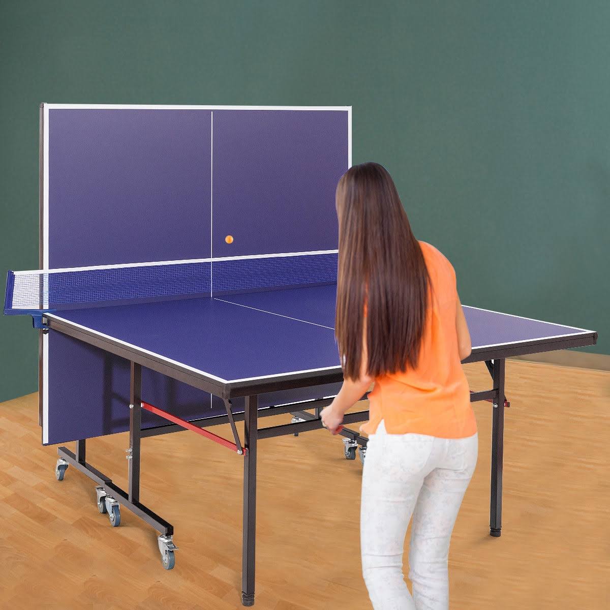Foldable Table Tennis Table with Locking Casters W7571