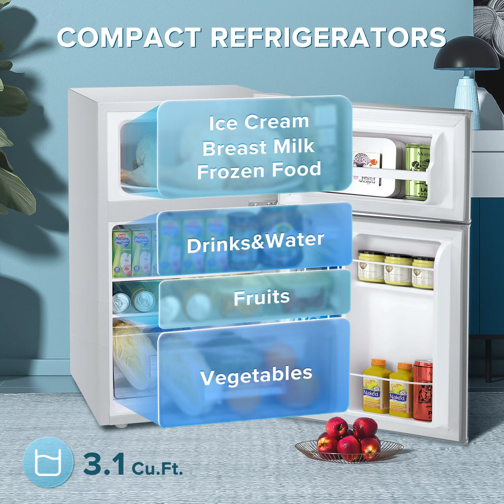 Two Door Mini Fridge 3.1Cu.ft Green U920