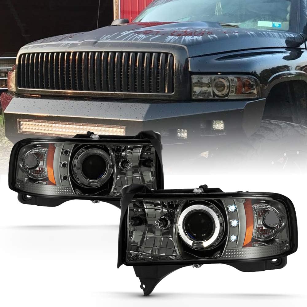 For 1994-2001 Dodge Ram 1500 2500 3500 LED Projector Headlights Assembly T29763