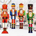 4 Pcs Large Nutcracker Yard Sign with 16 Stakes Christmas Yard Decorations L458