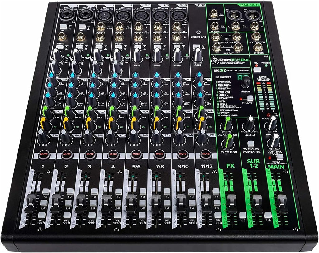 12-Channel Mixer with Headphone Amp, 4 XLR Cables, and 2 Breakout Cables G8943