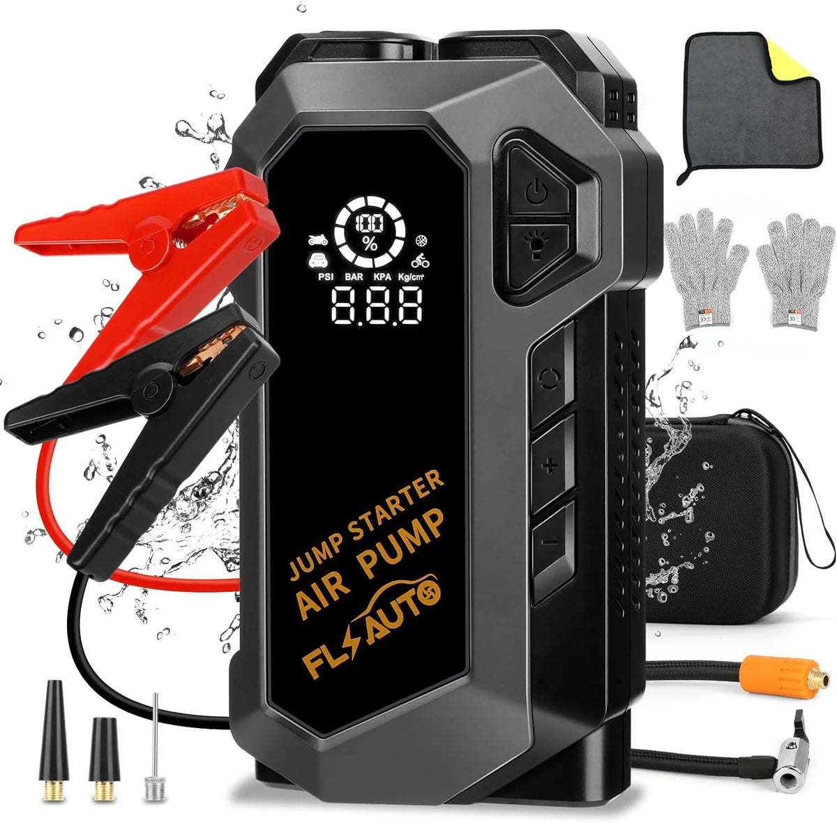 Portable 4000A Peak Car Jump Starter with 150 PSI Air Compressor Q22495