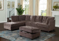 Corduroy L Shape Sectional Sofa with Storage Ottoman K4260