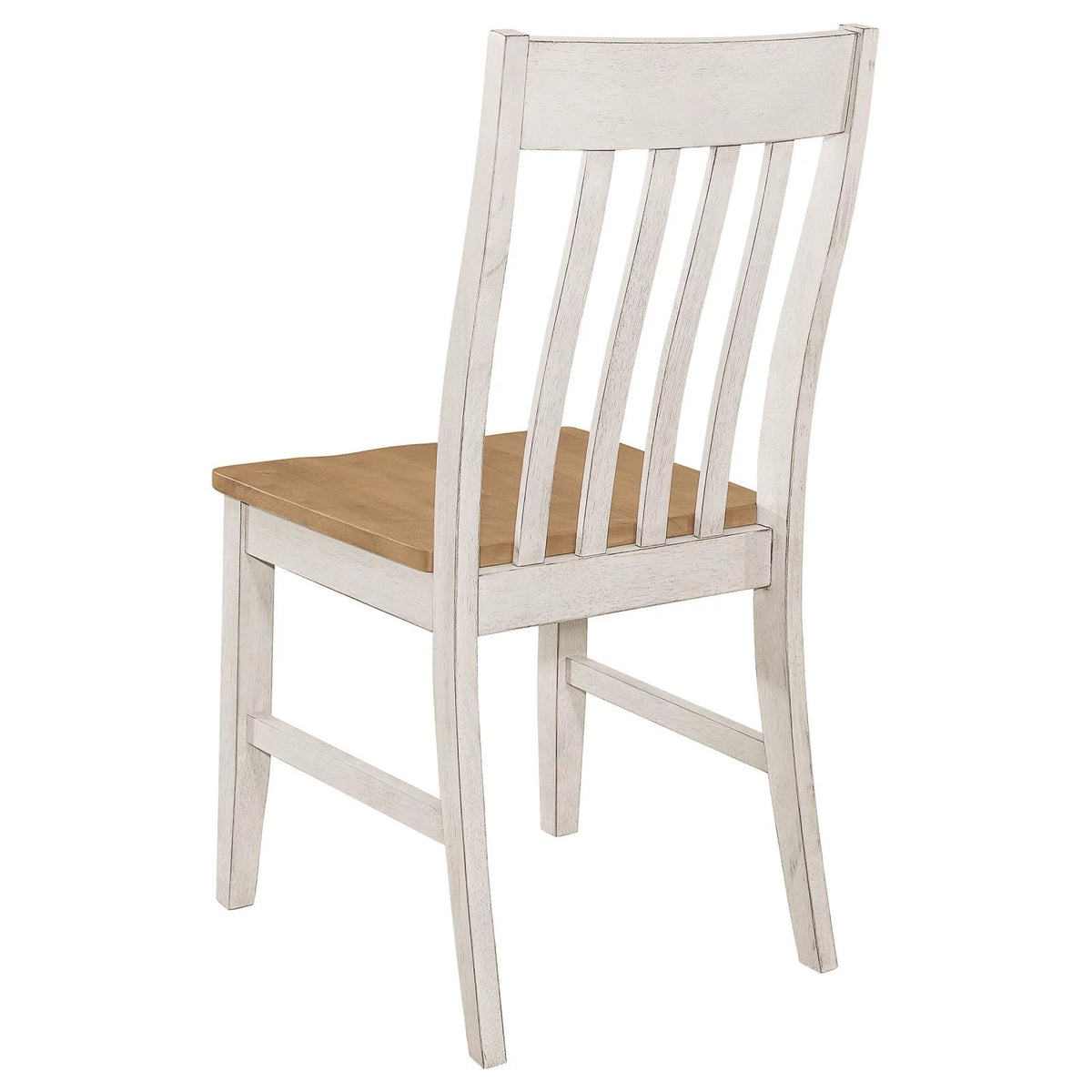 Set of 2 Natural and Rustic Off White Side Chair Q693