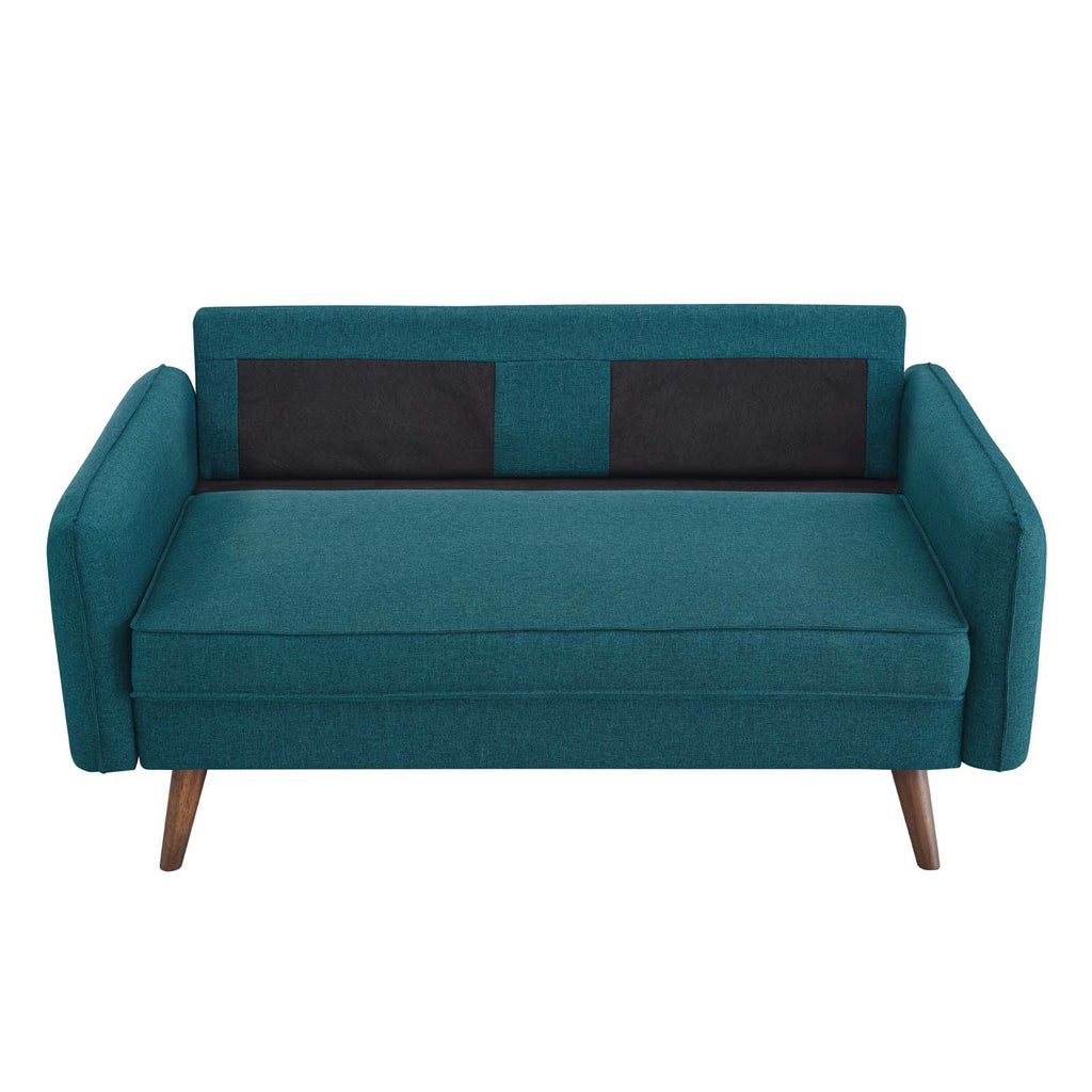 Teal Upholstered Fabric Loveseat K3528