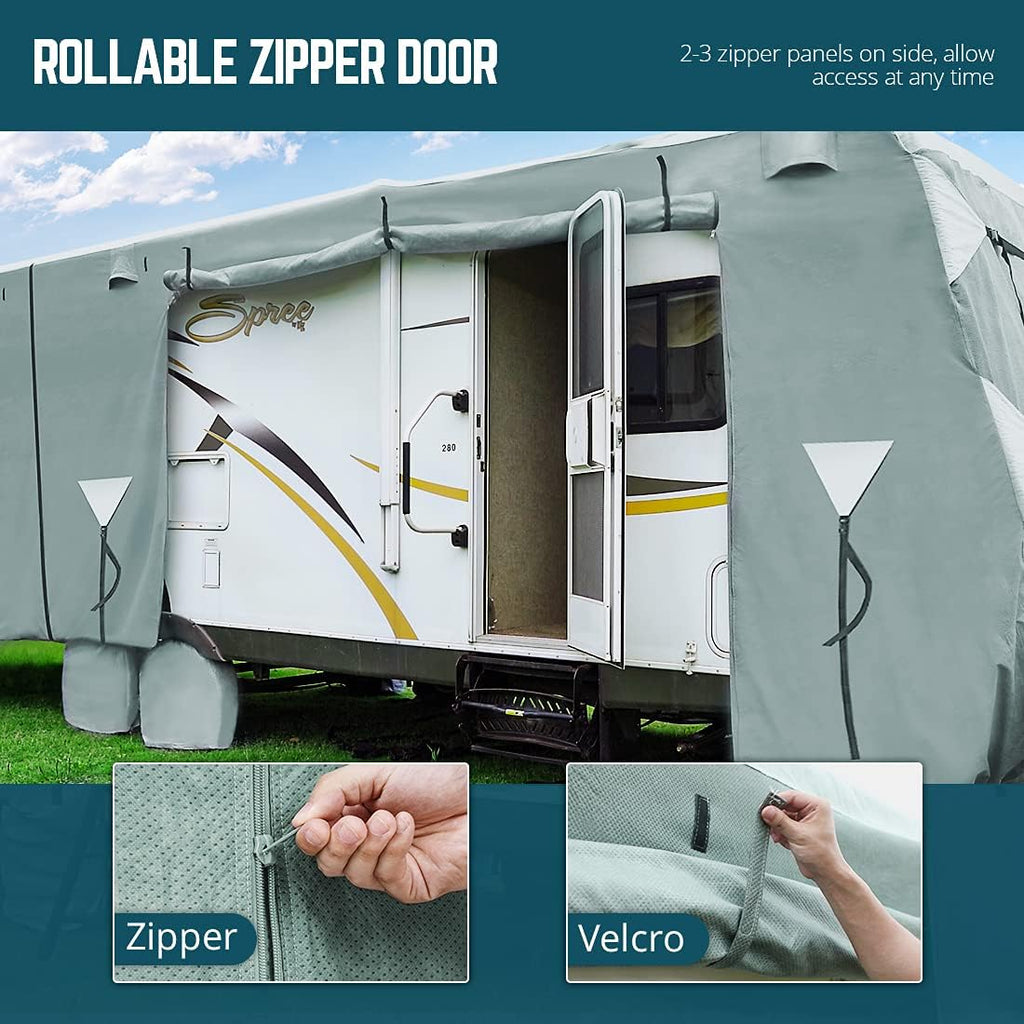 5 Layers Water-Proof RV Cover 24-27ft with Straps & Tire Covers E843485