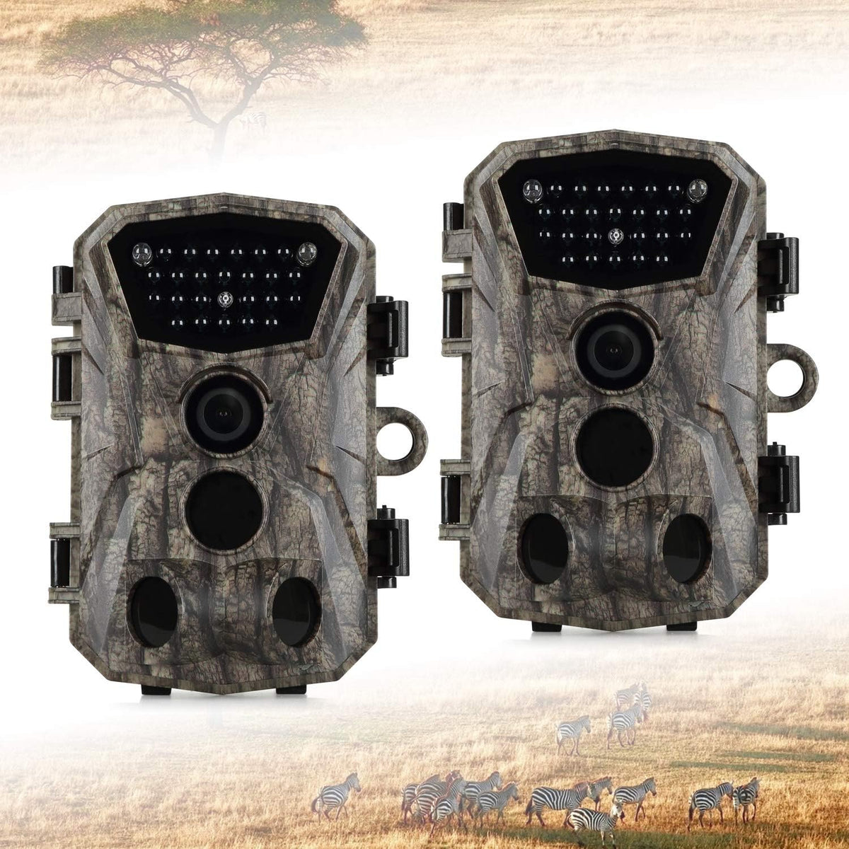 2 Pack 18MP 1080P Trail Game Camera with Night Vision K485165