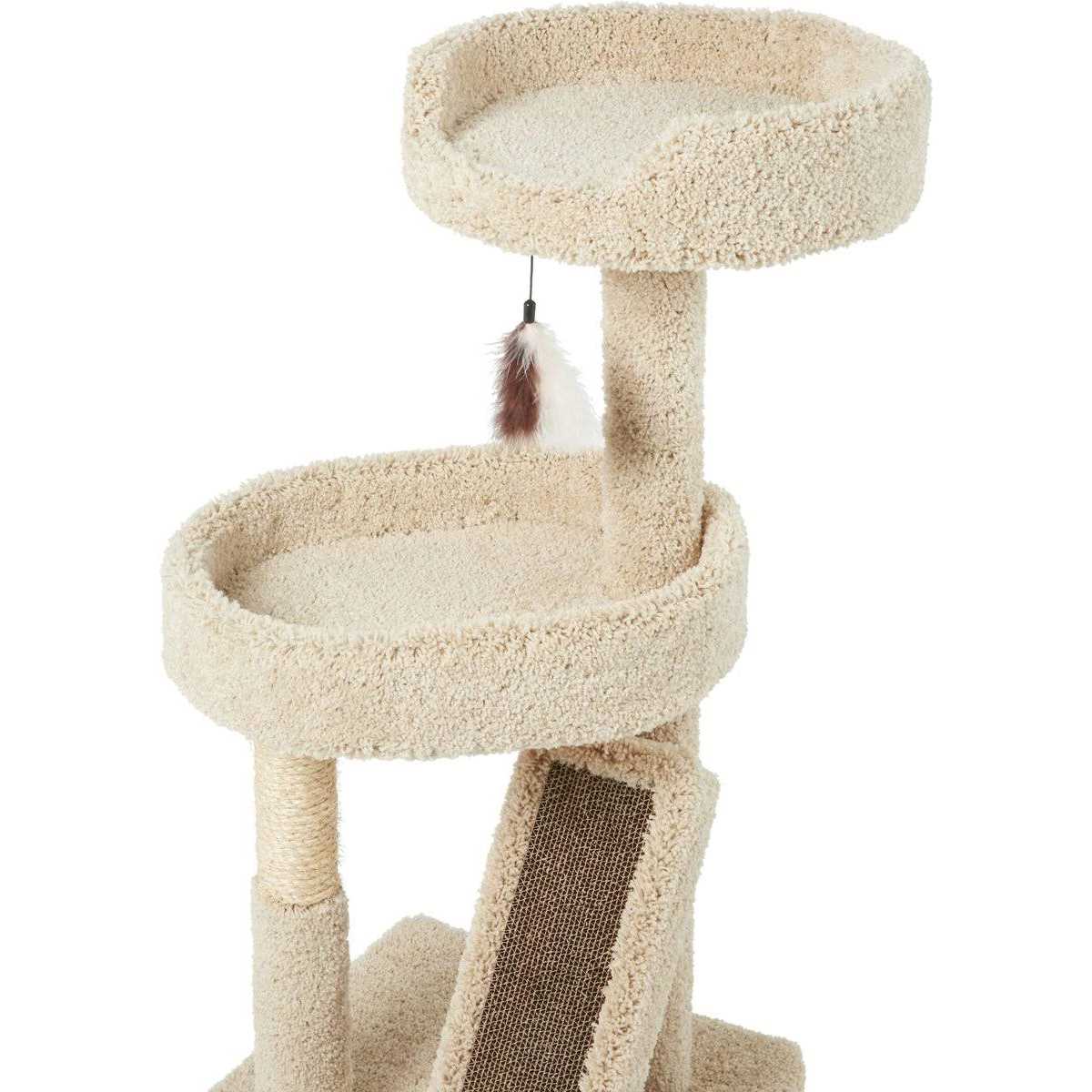 44-in Real Carpet Cat Tree with Replaceable Corrugate Scratcher N237100
