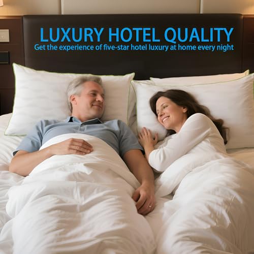 King Size Set of 2 Adjustable Bed Pillows with Zipper U595829