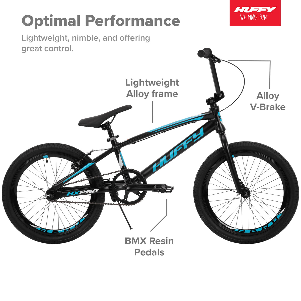 20-inch BMX Bike Black with Teal Aluminum Frame N528