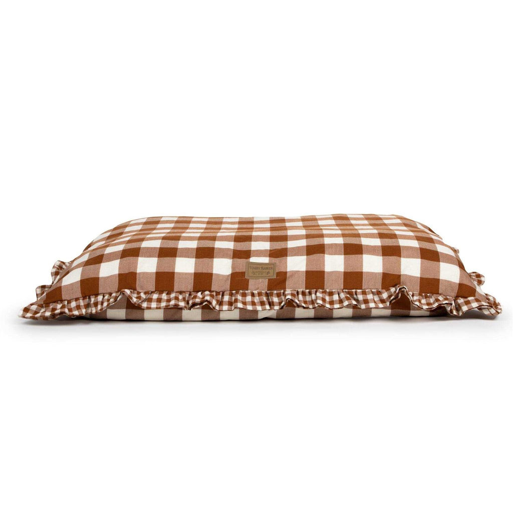 Brown Gingham Print Envelope Dog Bed X526