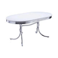 Glossy White Wood Top Oval Dining Table T846773
