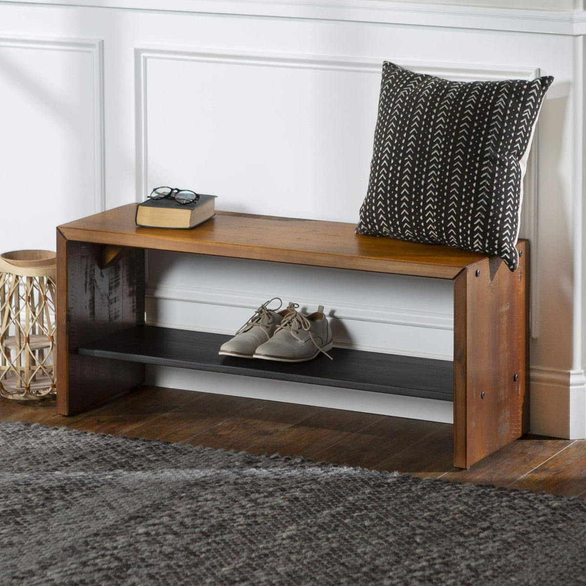 60 Inch 2 Tier Solid Wood TV Stand C7906