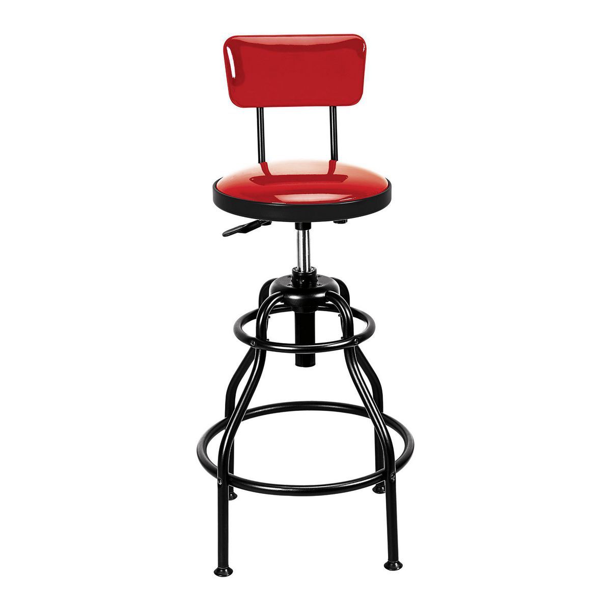Blue Adjustable Shop Stool with Backrest O940517