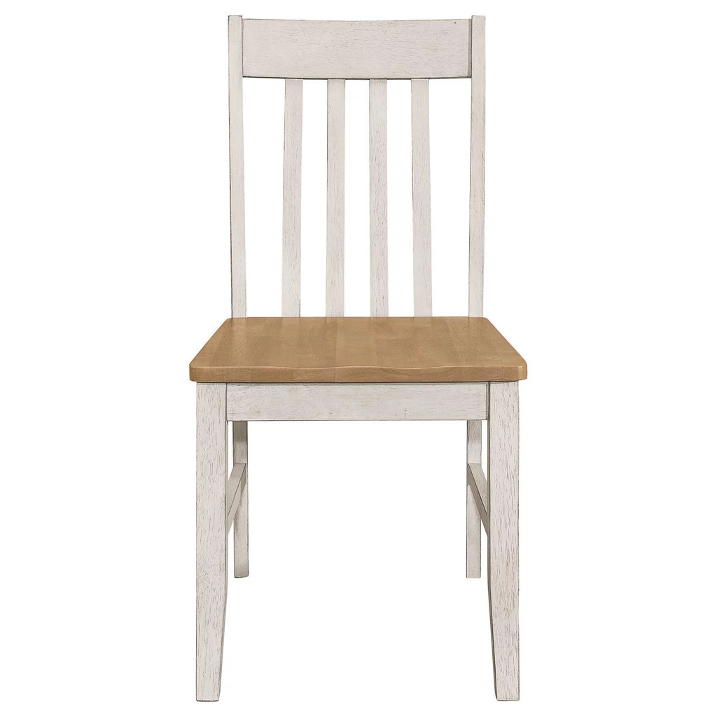 Set of 2 Natural and Rustic Off White Side Chair Q693