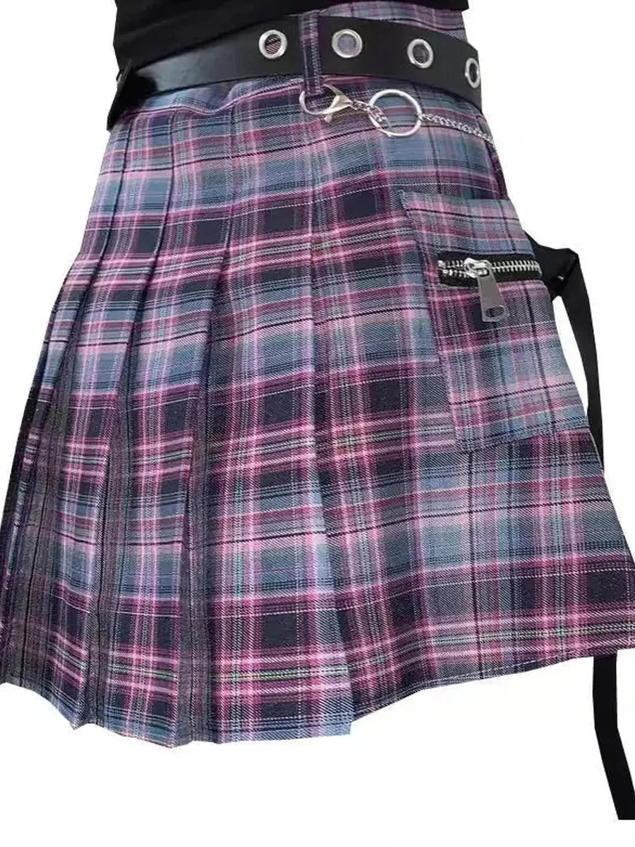 Neon Purple Pleated Skirt S957