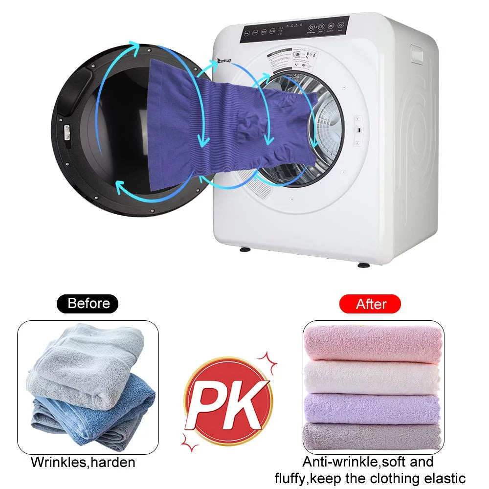White 13lbs Capacity Stainless Steel Electric Clothes Dryer N795491